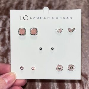 LC Lauren Conrad Pink and Silver Earring Collection